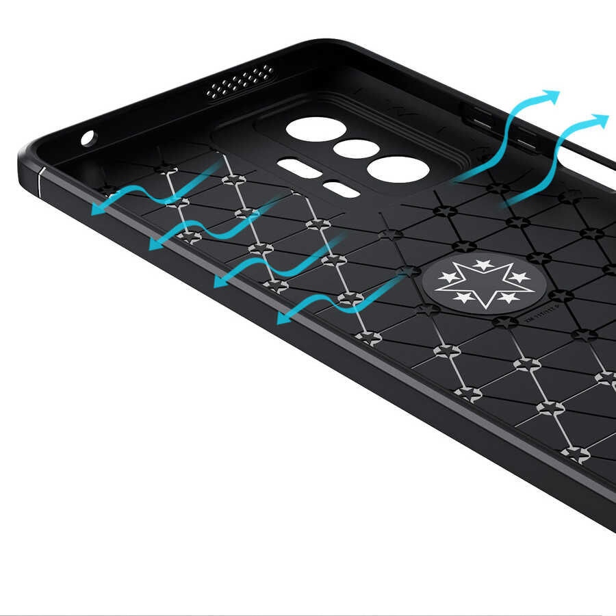 Xiaomi Mi 11T Pro 5G Kılıf Zore Ravel Silikon Kapak Siyah-Mavi