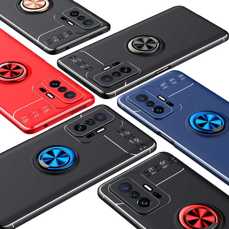 Xiaomi Mi 11T Pro 5G Kılıf Zore Ravel Silikon Kapak Siyah-Kırmızı