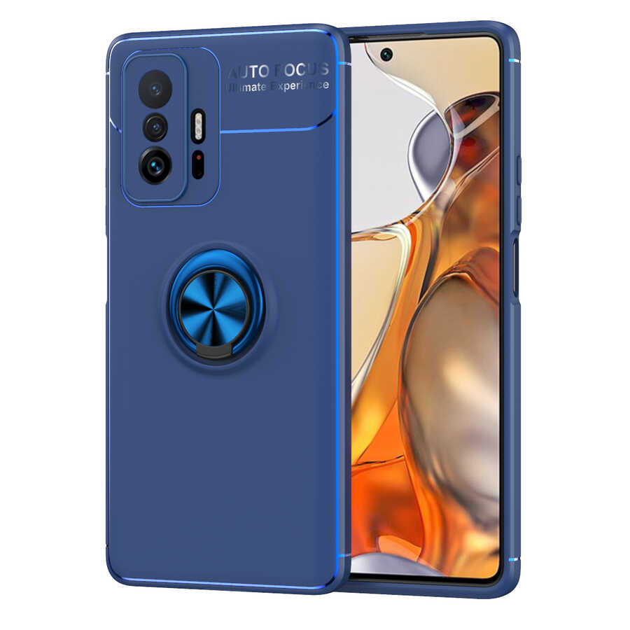 Xiaomi Mi 11T Pro 5G Kılıf Zore Ravel Silikon Kapak Siyah-Kırmızı
