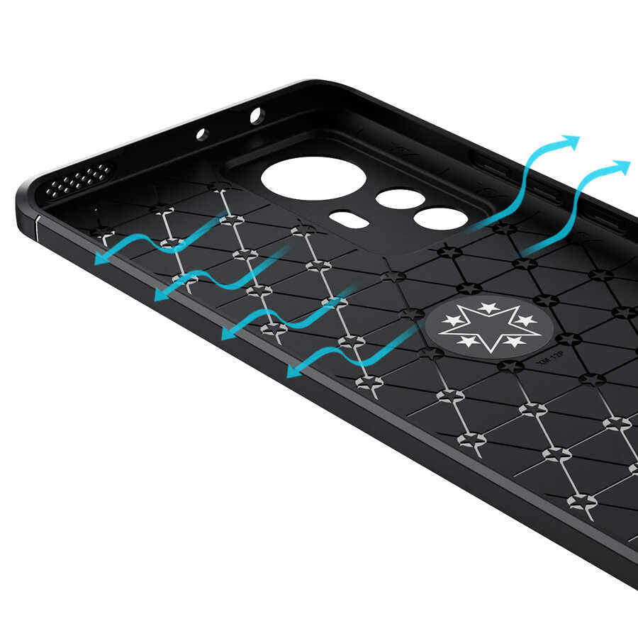 Xiaomi Mi 12 Kılıf Zore Ravel Silikon Kapak Siyah