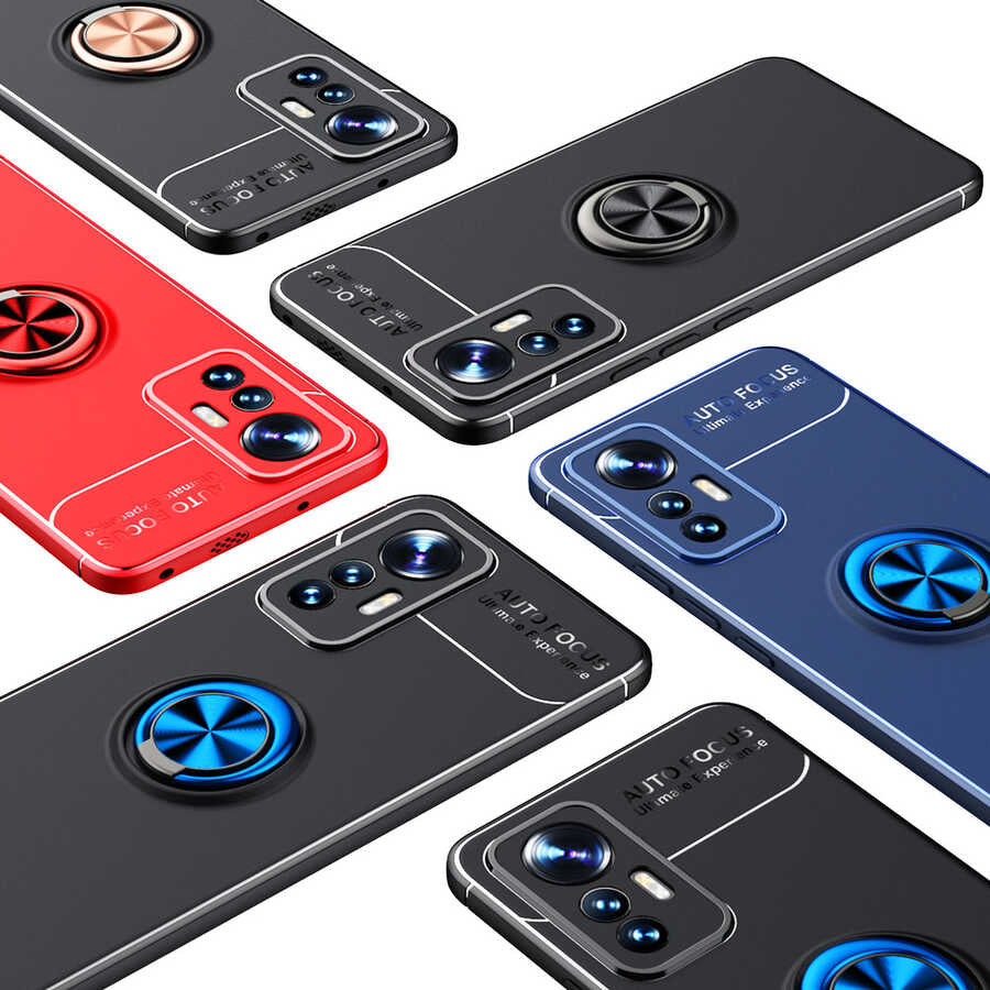 Xiaomi Mi 12 Lite Kılıf Zore Ravel Silikon Kapak Siyah-Mavi