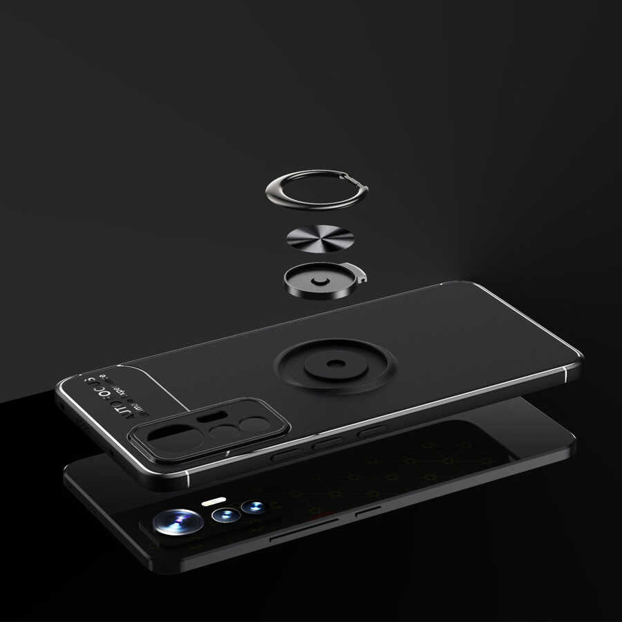 Xiaomi Mi 12 Lite Kılıf Zore Ravel Silikon Kapak Siyah-Mavi