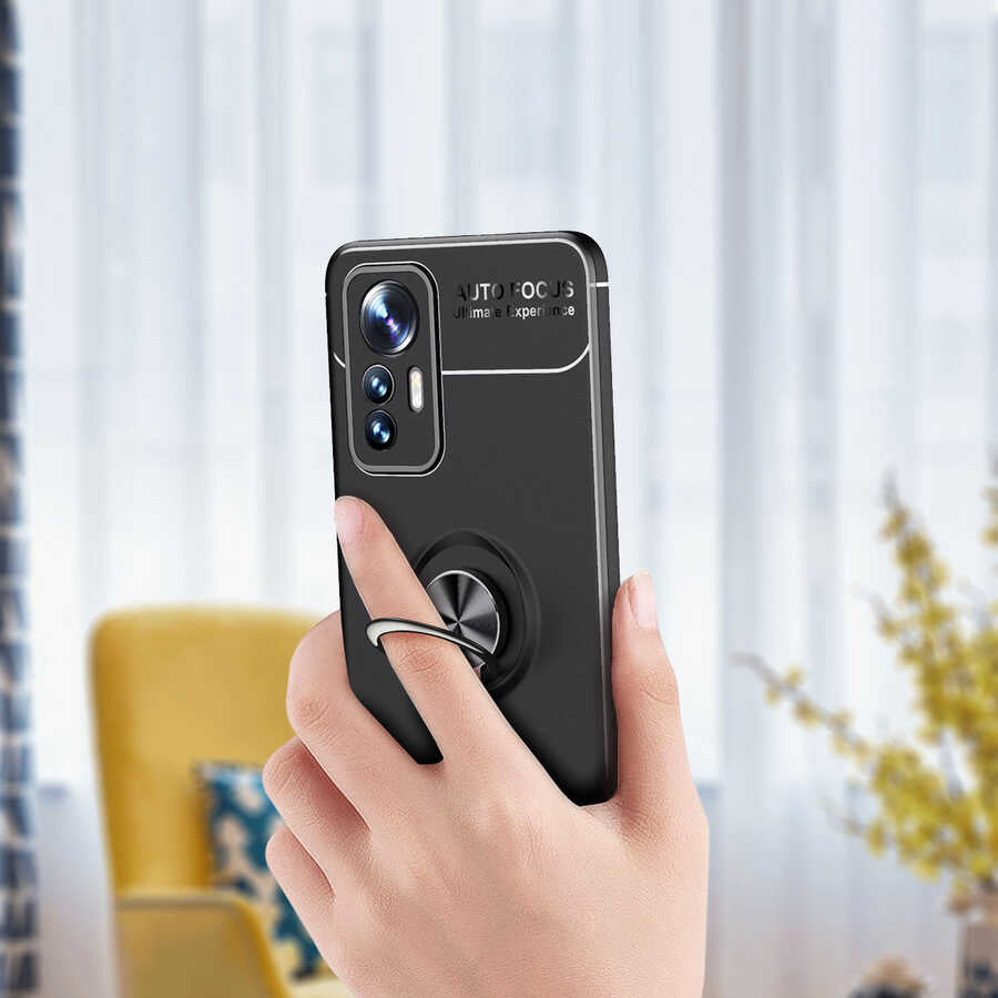 Xiaomi Mi 12 Lite Kılıf Zore Ravel Silikon Kapak Siyah-Mavi