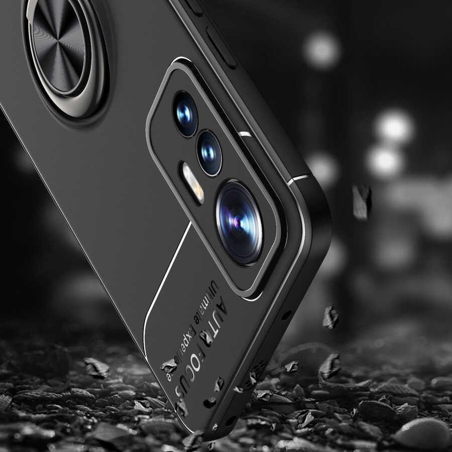 Xiaomi Mi 12 Lite Kılıf Zore Ravel Silikon Kapak Siyah-Mavi
