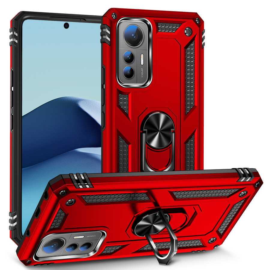 Xiaomi Mi 12 Lite Kılıf Zore Vega Kapak Kırmızı