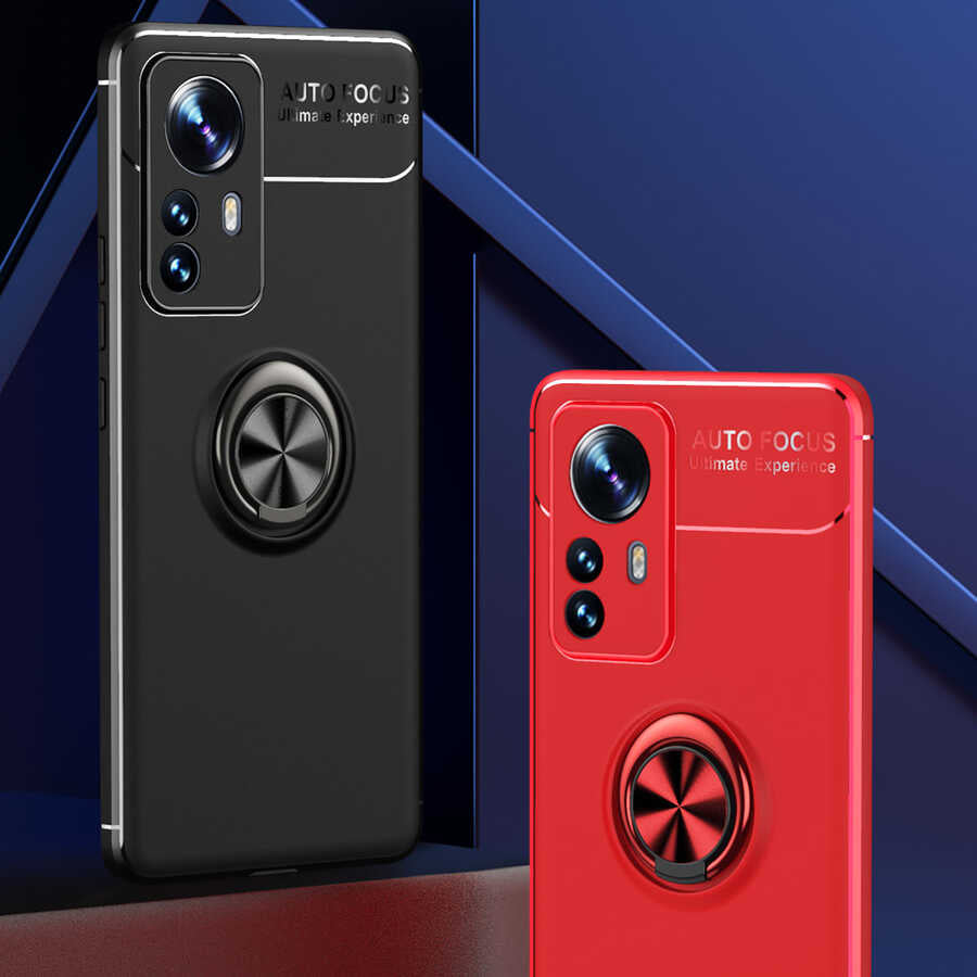 Xiaomi Mi 12 Pro Kılıf Zore Ravel Silikon Kapak Siyah-Mavi