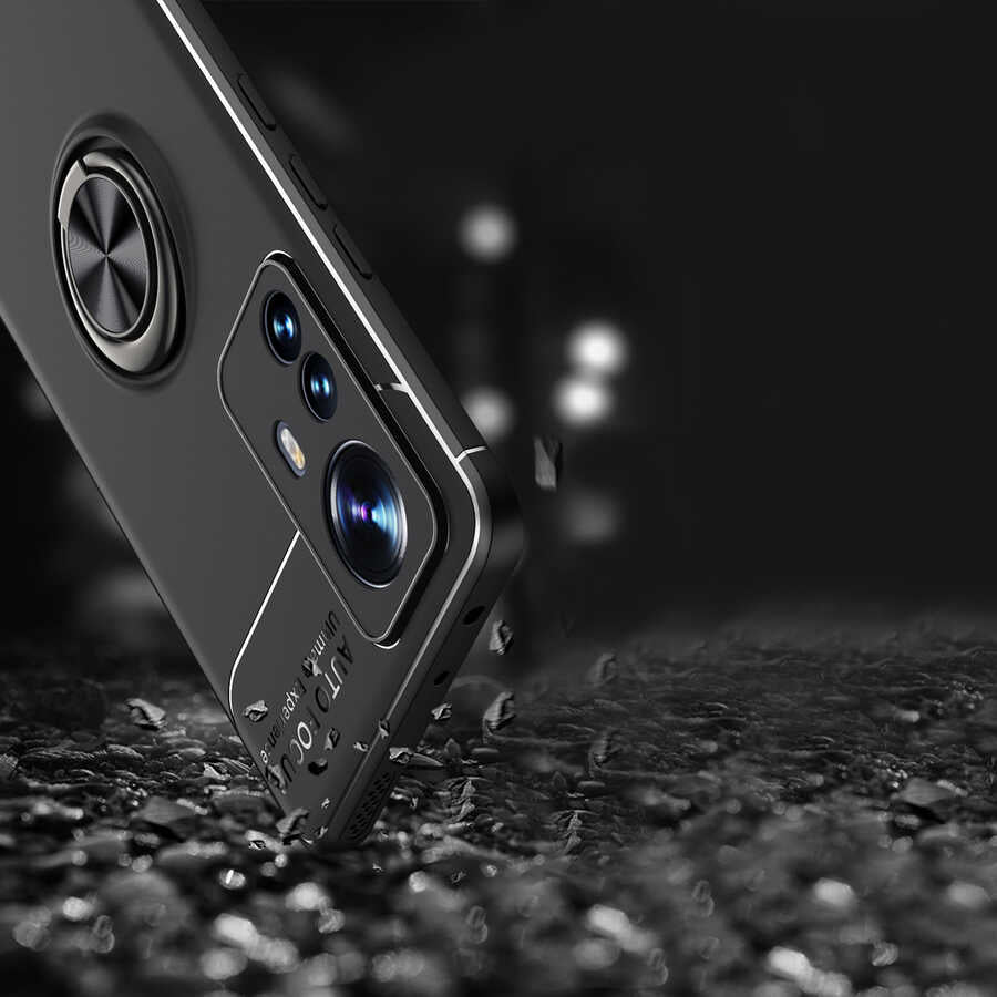 Xiaomi Mi 12 Pro Kılıf Zore Ravel Silikon Kapak Siyah-Mavi