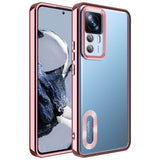 Xiaomi Mi 12T Kılıf Kamera Korumalı Logo Gösteren Zore Omega Kapak Rose Gold