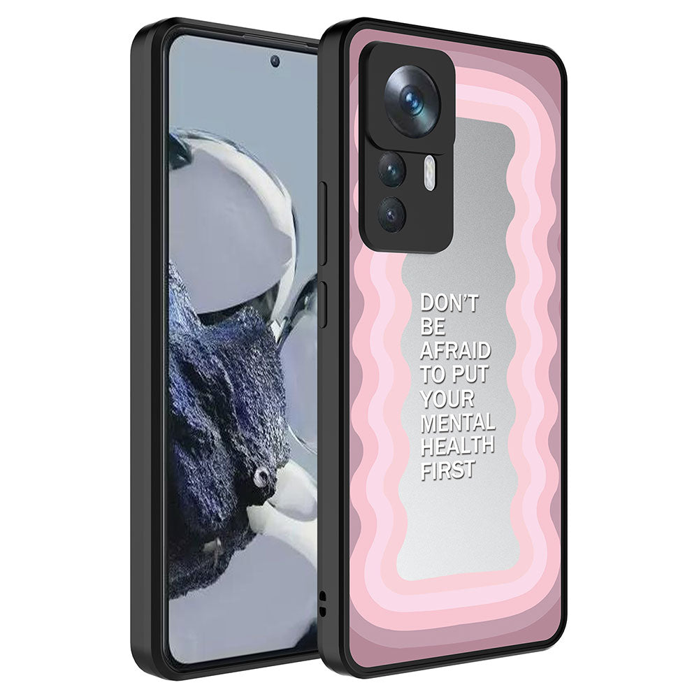 Xiaomi Mi 12T Pro Kılıf Aynalı Desenli Kamera Korumalı Parlak Zore Mirror Kapak Ayna