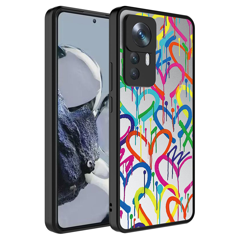 Xiaomi Mi 12T Pro Kılıf Aynalı Desenli Kamera Korumalı Parlak Zore Mirror Kapak Fragile
