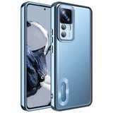 Xiaomi Mi 12T Pro Kılıf Kamera Korumalı Logo Gösteren Zore Omega Kapak Sierra Mavi