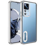 Xiaomi Mi 12T Pro Kılıf Kamera Korumalı Logo Gösteren Zore Omega Kapak Gümüş