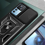 Xiaomi Mi 12T Pro Kılıf Magnetik Standlı Kamera Korumalı Zore Sürgülü Vega Kapak Siyah
