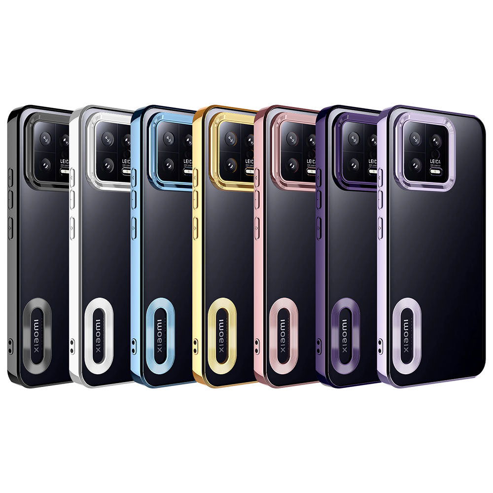 Xiaomi Mi 13 Kılıf Kamera Korumalı Logo Gösteren Zore Omega Kapak Derin Mor