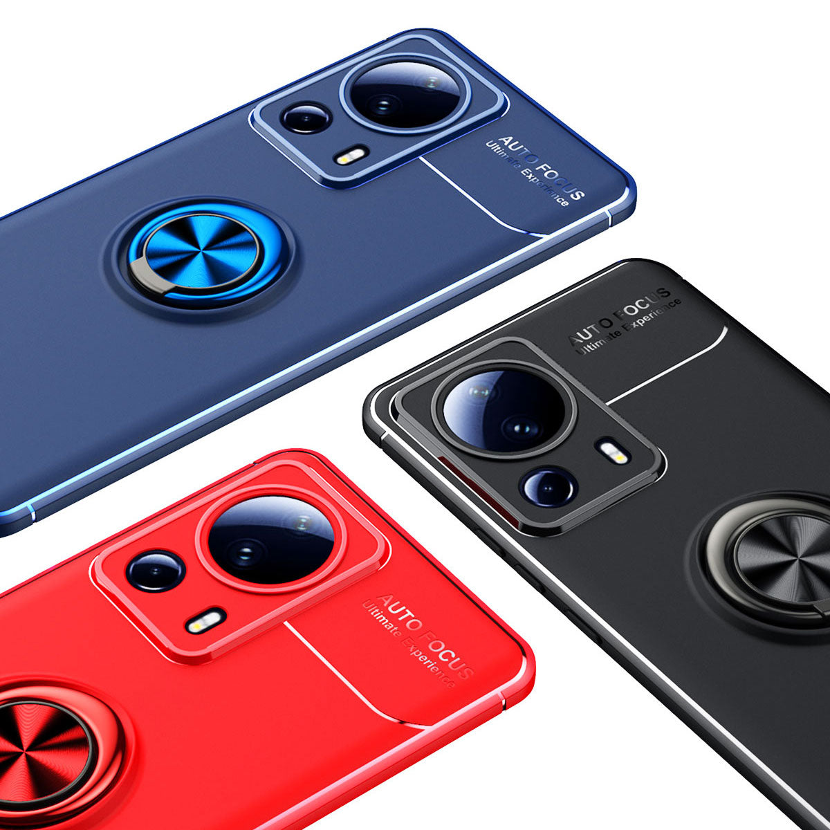 Xiaomi Mi 13 Lite Kılıf Zore Ravel Silikon Kapak Siyah-Mavi