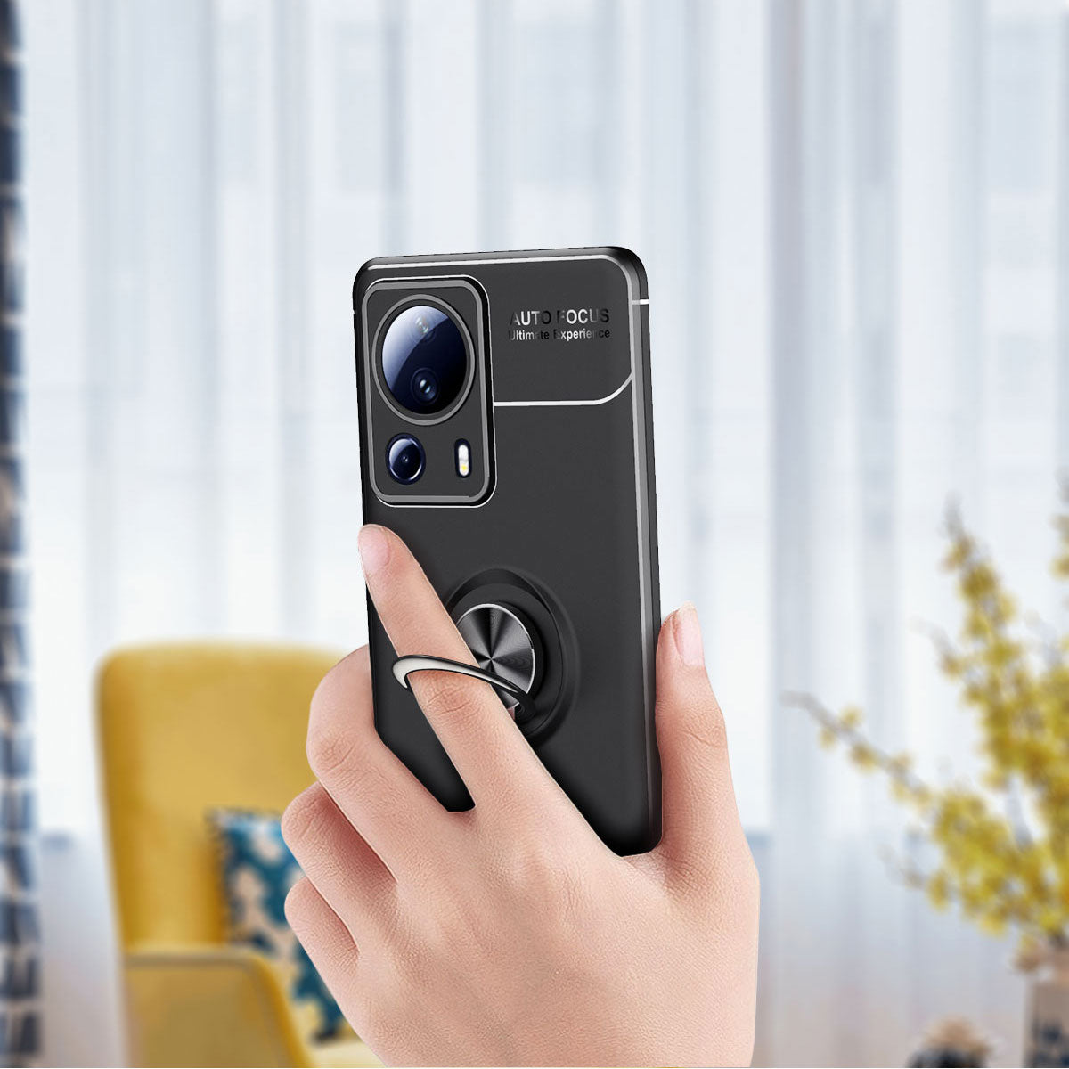 Xiaomi Mi 13 Lite Kılıf Zore Ravel Silikon Kapak Siyah-Mavi