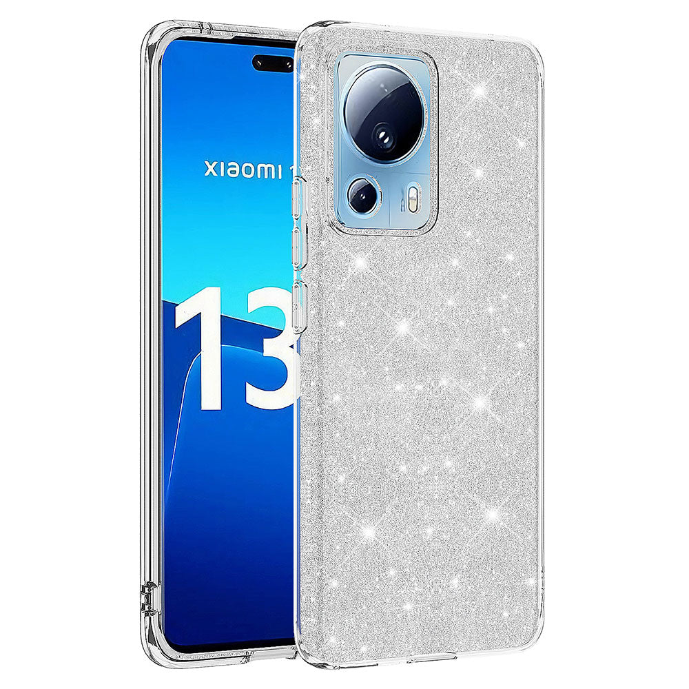 Xiaomi Mi 13 Lite Kılıf Zore Shining Silikon Gümüş