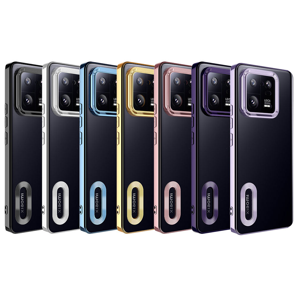 Xiaomi Mi 13 Pro Kılıf Kamera Korumalı Logo Gösteren Zore Omega Kapak Rose Gold