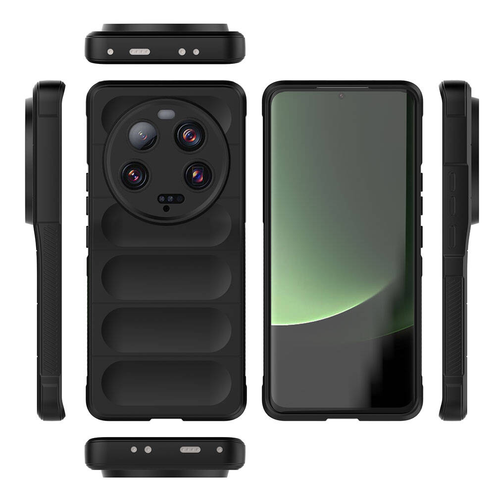 Xiaomi Mi 13 Ultra Kılıf Esnek TPU Oyuklu Arka Yüzey Tasarımlı Zore Etnik Silikon Kapak Siyah