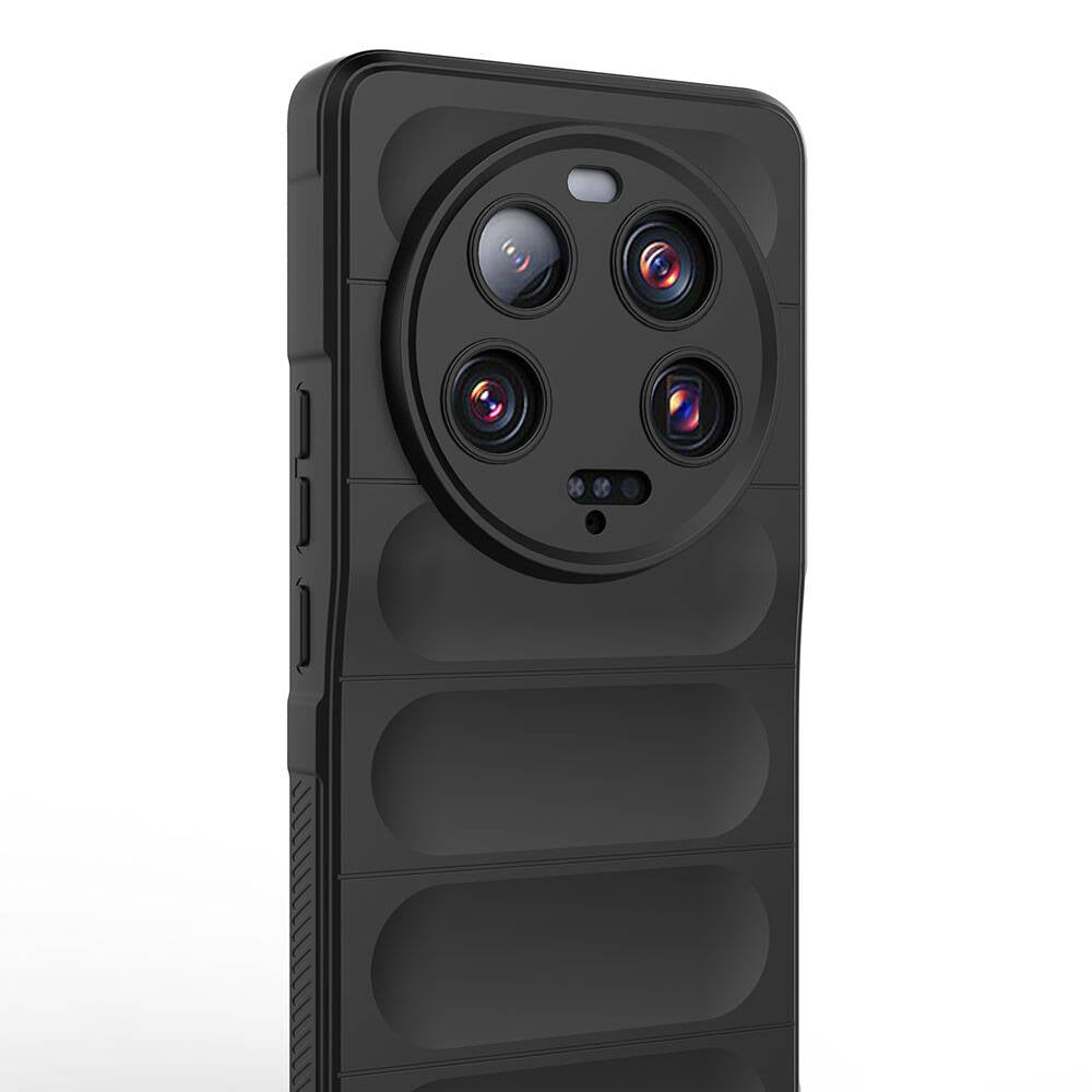 Xiaomi Mi 13 Ultra Kılıf Esnek TPU Oyuklu Arka Yüzey Tasarımlı Zore Etnik Silikon Kapak Siyah