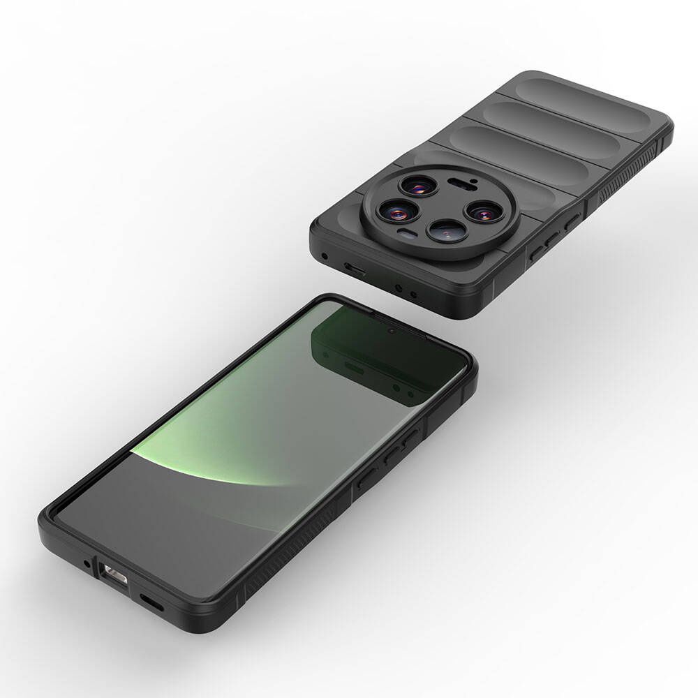 Xiaomi Mi 13 Ultra Kılıf Esnek TPU Oyuklu Arka Yüzey Tasarımlı Zore Etnik Silikon Kapak Siyah