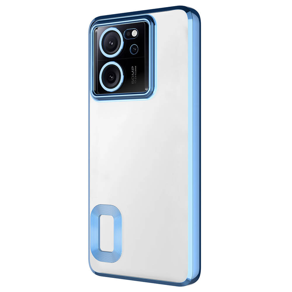 Xiaomi Mi 13T Kılıf Kamera Korumalı Logo Gösteren Zore Omega Kapak Gümüş