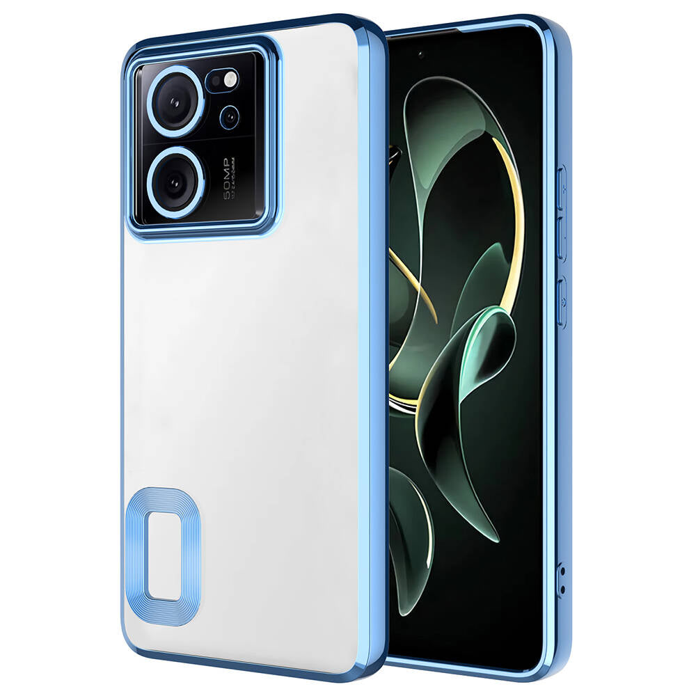 Xiaomi Mi 13T Kılıf Kamera Korumalı Logo Gösteren Zore Omega Kapak Sierra Mavi