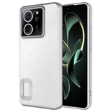 Xiaomi Mi 13T Kılıf Kamera Korumalı Logo Gösteren Zore Omega Kapak Gümüş
