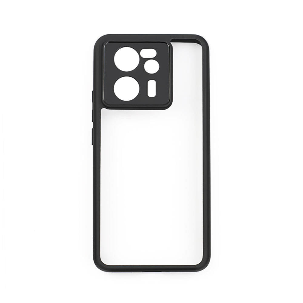 Xiaomi Mi 13T Kılıf Kamera Korumalı Şeffaf Arka Yüzey Zore New Roll Kapak Siyah