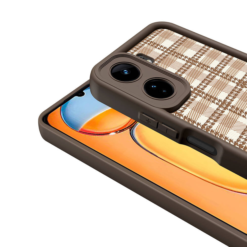 Xiaomi Mi 13T Pro Kılıf Kamera Korumalı Baskılı Arka Yüzey Zore Klas Kapak Koyu Kahve