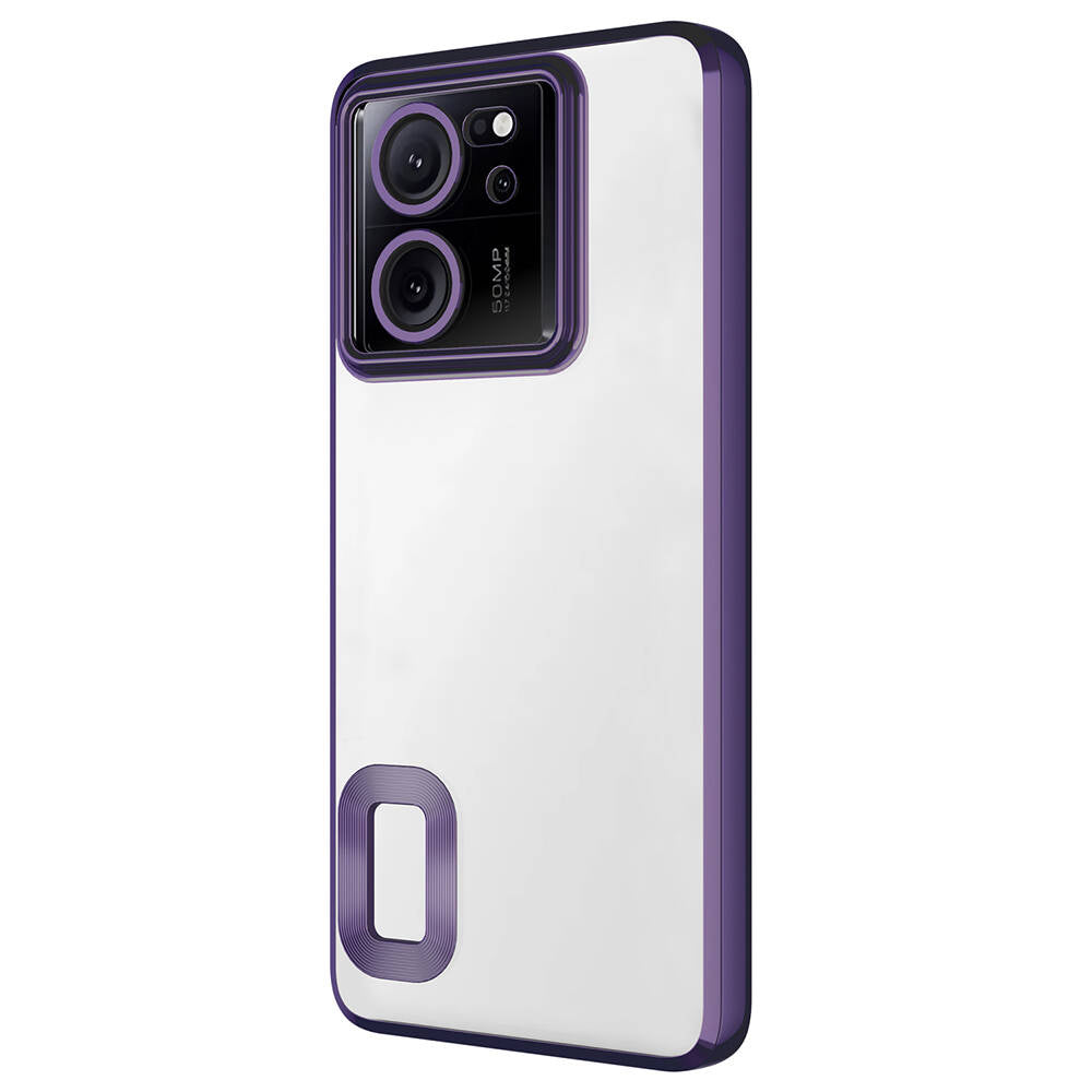 Xiaomi Mi 13T Pro Kılıf Kamera Korumalı Logo Gösteren Zore Omega Kapak Siyah