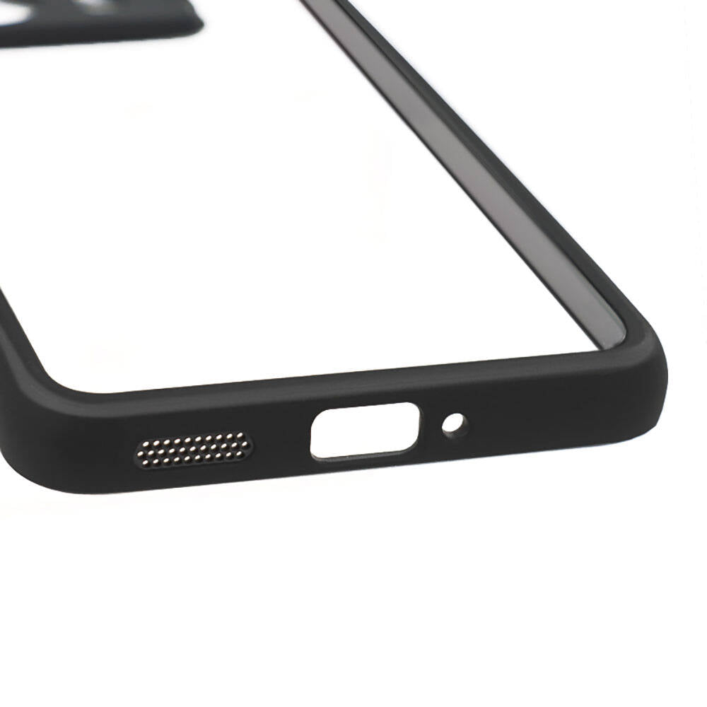 Xiaomi Mi 13T Pro Kılıf Kamera Korumalı Şeffaf Arka Yüzey Zore New Roll Kapak Siyah