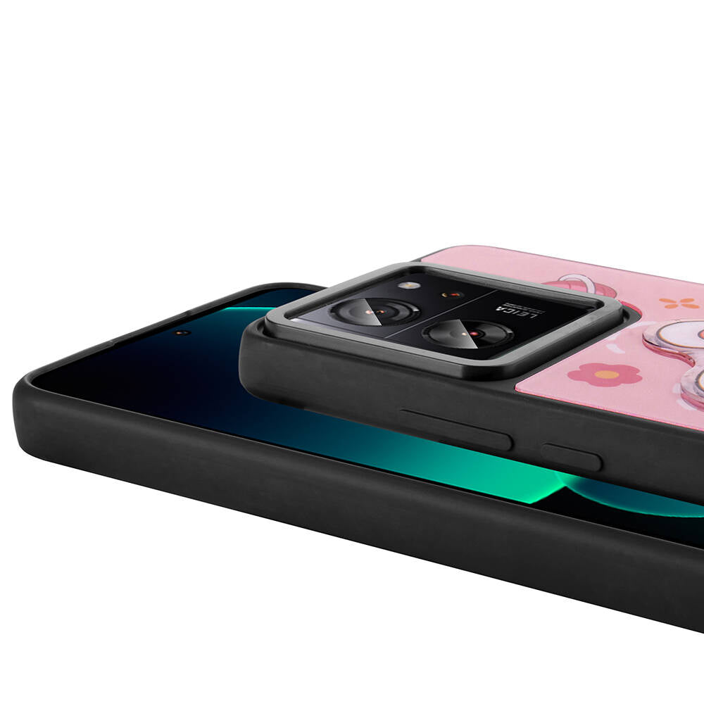 Xiaomi Mi 13T Pro Kılıf Parlayan Kabartmalı İkonik Figürlü Zore Amas Silikon Kapak Siyah