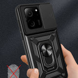 Xiaomi Mi 13T Pro Kılıf Magnetik Standlı Kamera Korumalı Zore Sürgülü Vega Kapak Siyah