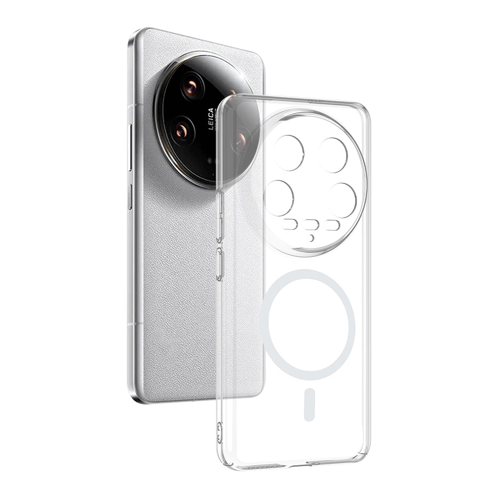 Xiaomi Mi 14 Ultra Kamera Korumalı M-Safe Şarj Özellikli Şeffaf Zore London Sert PC Kapak Şeffaf