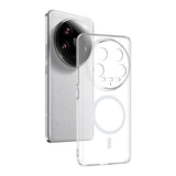 Xiaomi Mi 14 Ultra Kamera Korumalı M-Safe Şarj Özellikli Şeffaf Zore London Sert PC Kapak Şeffaf