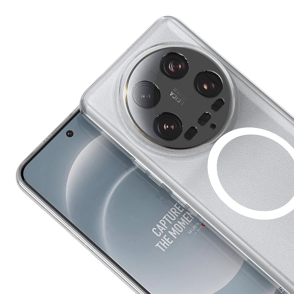 Xiaomi Mi 14 Ultra Kamera Korumalı M-Safe Şarj Özellikli Şeffaf Zore London Sert PC Kapak Şeffaf