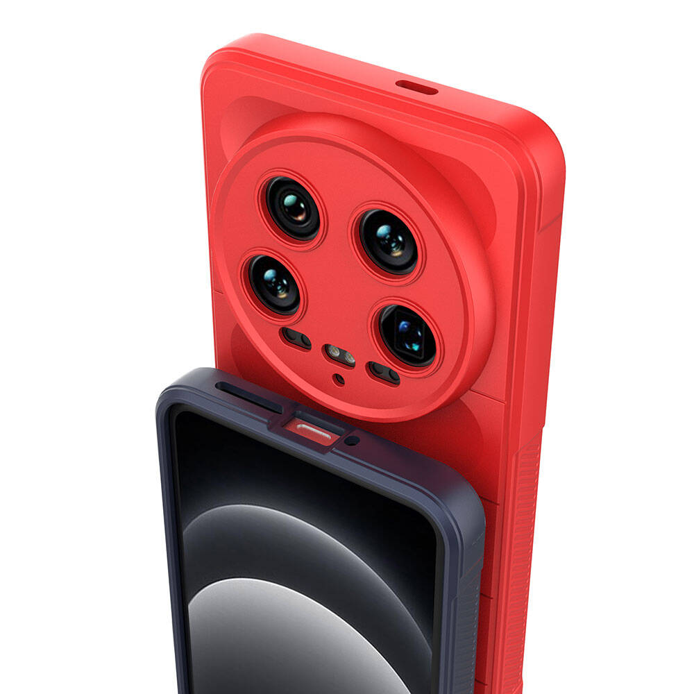 Xiaomi Mi 14 Ultra Kılıf Esnek TPU Oyuklu Arka Yüzey Tasarımlı Zore Etnik Silikon Kapak Lacivert