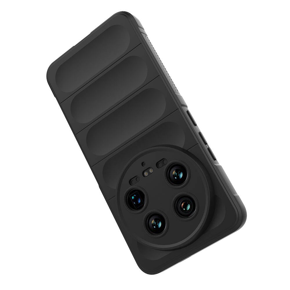 Xiaomi Mi 14 Ultra Kılıf Esnek TPU Oyuklu Arka Yüzey Tasarımlı Zore Etnik Silikon Kapak Koyu Yeşil