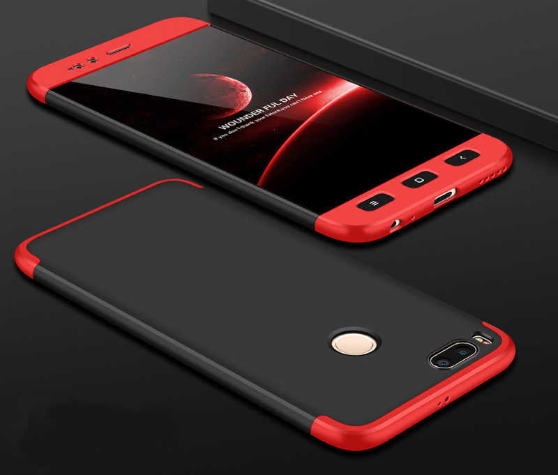 Xiaomi Mi 5x Kılıf Zore Ays Kapak Siyah-Kırmızı
