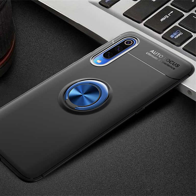 Xiaomi Mi 9 Lite Kılıf Zore Ravel Silikon Kapak Siyah-Mavi