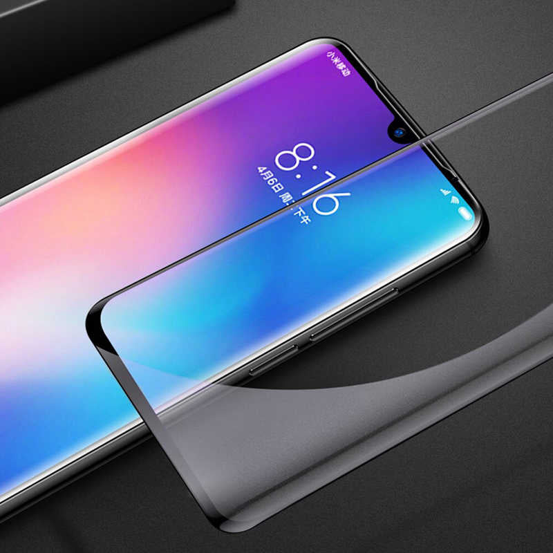 Xiaomi Mi 9 Se Zore Kenarları Kırılmaya Dayanıklı Cam Ekran Koruyucu Siyah