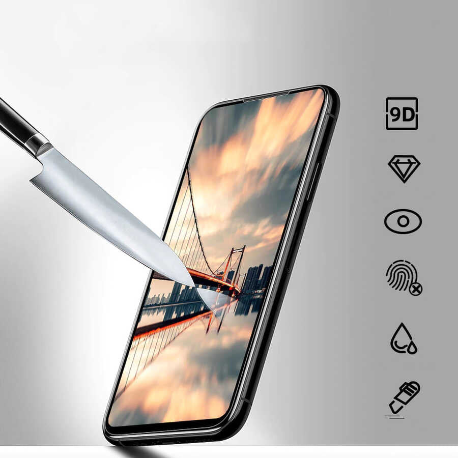 Xiaomi Mi 9T Davin 5D Cam Ekran Koruyucu Siyah