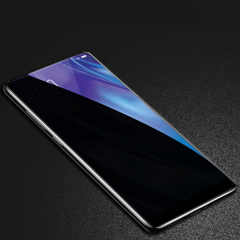 Huawei Y9 Prime 2019 Zore New 5D Privacy Temperli Ekran Koruyucu Siyah