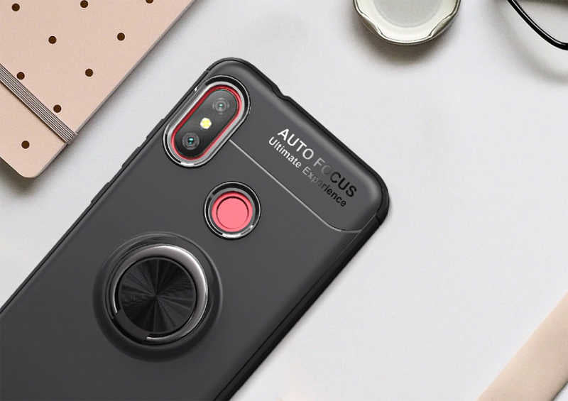 Xiaomi Mi A2 Lite Kılıf Zore Ravel Silikon Kapak Siyah-Mavi
