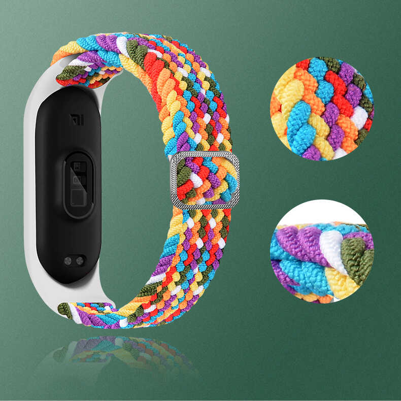 Xiaomi Mi Band 3 KRD-49 Örgü Kordon Colorful Orange