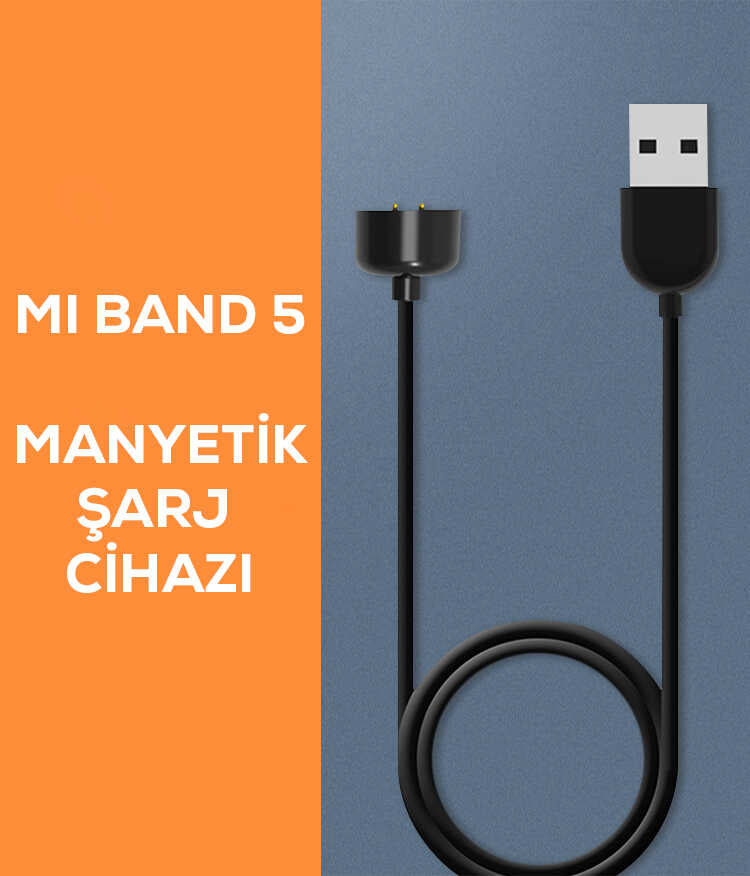 Xiaomi Mi Band 6 Zore Usb Şarj Kablosu Siyah
