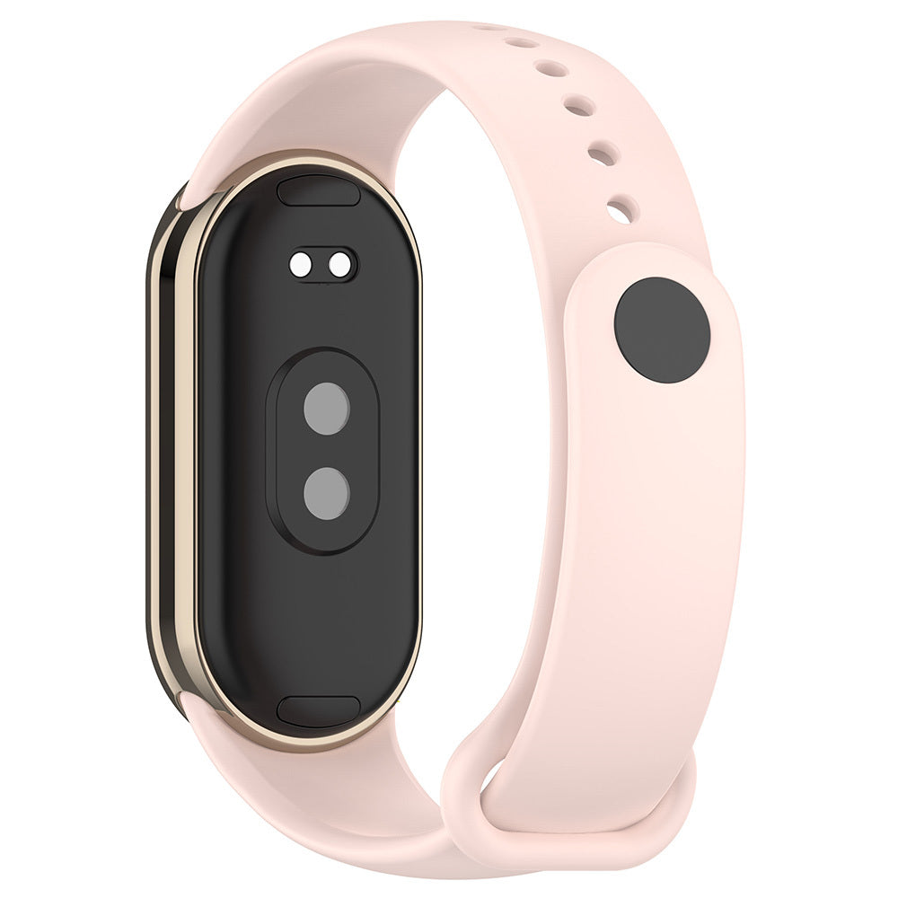 Xiaomi Mi Band 8 Serisi Klasik Kordon Silikon Strap Kayış Kum Pembe