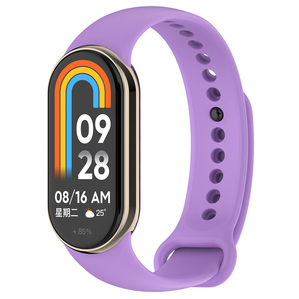 Xiaomi Mi Band 8 Serisi Klasik Kordon Silikon Strap Kayış Lila