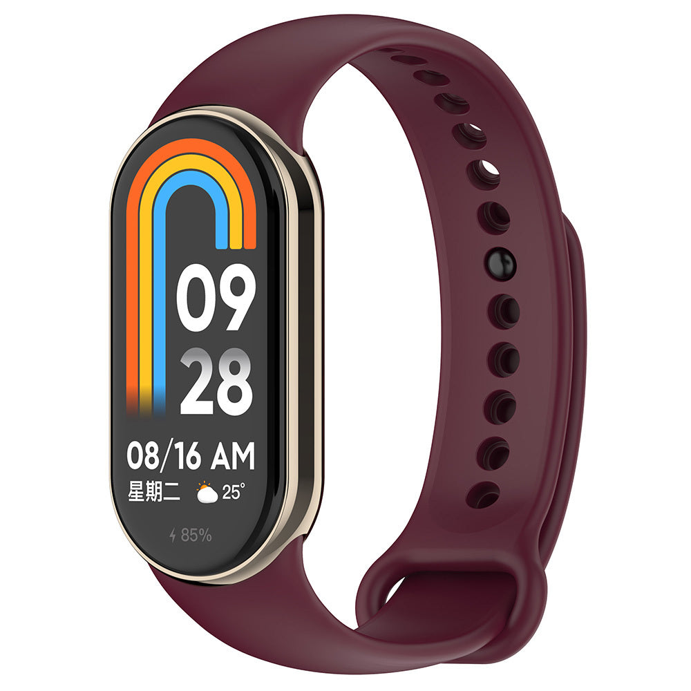 Xiaomi Mi Band 8 Serisi Klasik Kordon Silikon Strap Kayış Koyu Kırmızı
